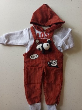 Komplet bluza i ogrodniczki z maskotką 86