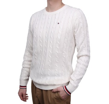 Sweter męski Tommy Hilfiger MW0MW13382 YBI/2 WHITE