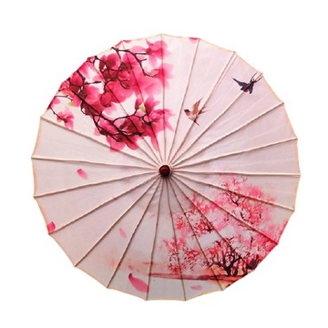 JAPOŃSKA WAGASA PARASOL SAKURA BAMBUS REZEDA GEJSZA JINDAI PAPIER JEDWABNY
