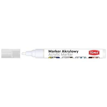 Marker z Farbą Akrylową Białą Toma 2,5 mm TO-402