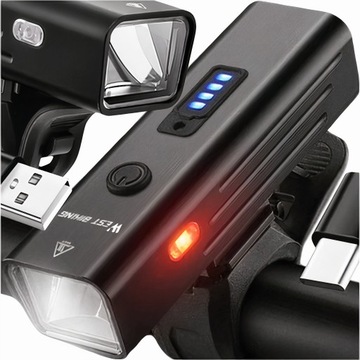 Передний фонарь для велосипеда Передний фонарь с отражателем USB для светодиодного руля