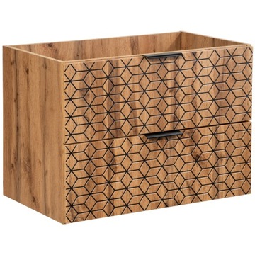 Szafka pod umywalkę DIAMOND 82-80 dąb wotan 80 cm RYFLOWANY front