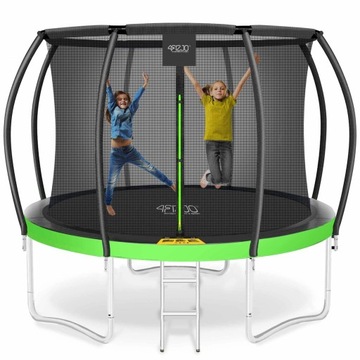 TRAMPOLINA OGRODOWA Z SIATKĄ 312 CM ZIELONA + GRATIS DRABINKA ZABAWA