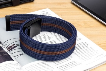 Ремень WEBBING длиной 150 см, темно-синий + КОРИЧНЕВЫЙ, МУЖСКОЙ