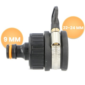 Adapter Kranu Przyłącze Kranowe REGULOWANE 22-24 mm Złączka Węża Ogrodow HI