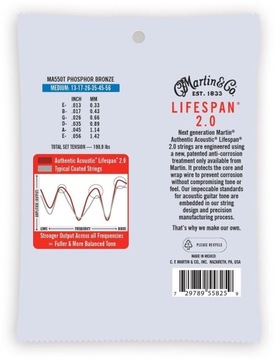 Струны для акустической гитары Martin MA550T