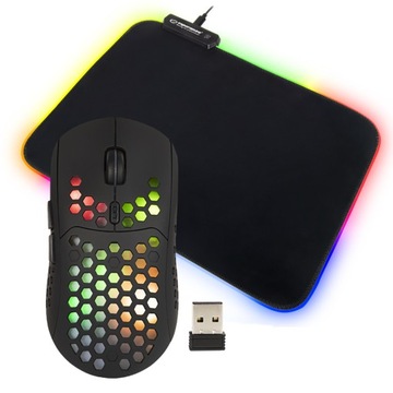 БЕСПРОВОДНАЯ ИГРОВАЯ МЫШЬ С КОВРИКОМ RGB-ПОДСВЕТКОЙ