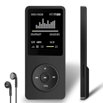 MP3 ODTWARZACZ MUZYCZNY WALKMAN HI-FI BLUETOOTH 5.0 KARTA 16 GB + SŁUCHAWKI
