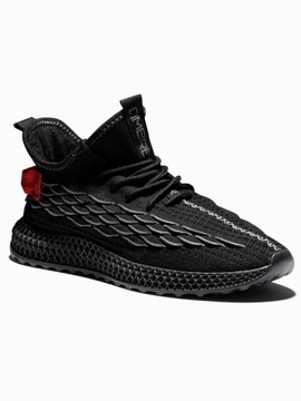 Męskie lekkie buty sneakersy sznurowane czarne V3 OM-FOKS-0141 44