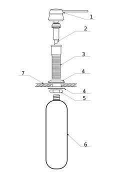 DOZOWNIK MOSIĘŻNY_GRANITOWY_DO ZLEWU/BLATU KWADRAT