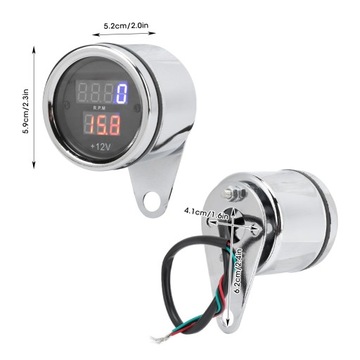 Motocykl 3 w 1 Tachometr Prędkościomierz Odograph Wyświetlacz LCD Odporny na promieniowanie UV