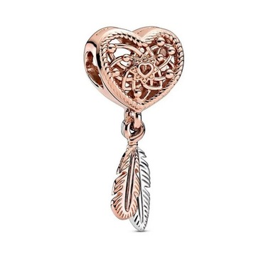 Charms ŁAPACZ SNÓW ROSE zawieszka SERCE S925
