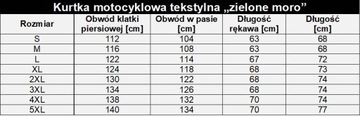 Bojowki z kurtka Komplet motocyklowy Moro 2XL !