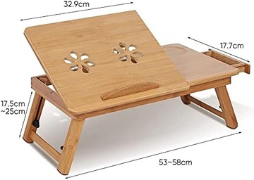 БОЛЬШОЙ ДЕРЕВЯННЫЙ БАМБУКОВЫЙ СТОЛ ДЛЯ НОУТБУКА