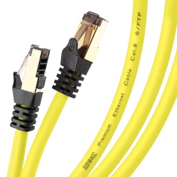 Duronic CAT8 YW 10m Kabel sieciowy Ethernet żółty