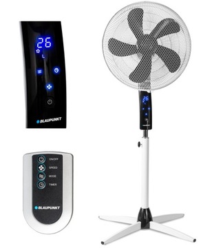 CICHY MOCNY WENTYLATOR WIATRAK PODŁOGOWY BLAUPUNKT ASF701 40dB 55W PILOT