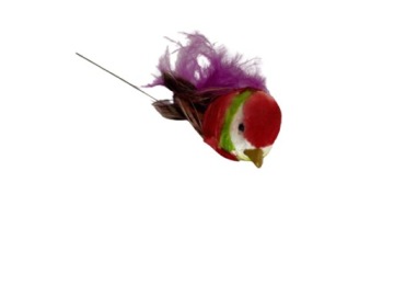 PTASZEK #6 CZERWONY MALUTKI Z PIÓREK PTASZKI MINI