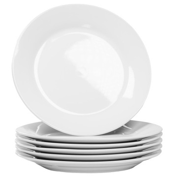 KOMPLET TALERZY DESEROWYCH BIAŁYCH 19CM ZESTAW 6SZT OKRĄGŁE TALERZYKI