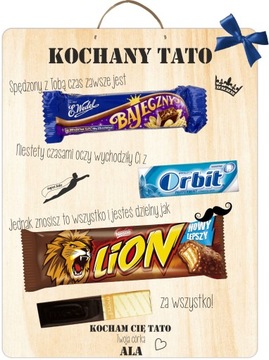 DZIEŃ Ojca Taty TABLICZKA PREZENT DYPLOM + BATONY