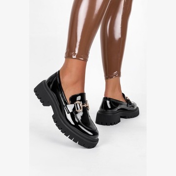 ЛОФЕРЫ ЖЕНСКИЕ, ТУФЛИ НА ПЛАТФОРМЕ, ДЕКОРАТИВНАЯ ПРЯЖКА, ЩЕЛЕВАЯ ПРЯЖКА r39