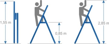 Лестница домашняя алюминиевая, 4 ступени, KRAUSE SOLID