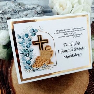 БЕЛЫЙ Сувенир к Причастию с четками и ангелом НАБОР