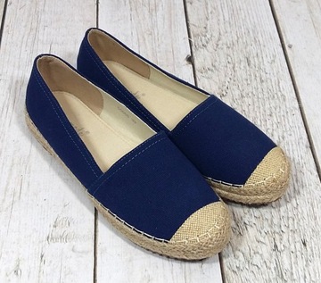 KLASYCZNE PROSTE ESPADRYLE DAMSKIE - granat r 40