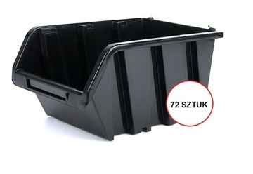 72x KUWETA MAGAZYNOWA MAŁA POJEMNIK WARSZTATOWY OTWARTY 155x80x60 CZARNA