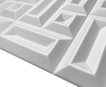 БЕЛЫЕ КВАДРАТНЫЕ СТЕНОВЫЕ ПАНЕЛИ, 3D ПОТОЛОЧНЫЕ КАССЕТЫ