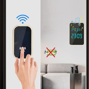 БЕСПРОВОДНОЙ ВОДОНЕПРОНИЦАЕМЫЙ ДВЕРНОЙ ЗВОНОК IP44 ДЛЯ ДОМА С ДИСПЛЕЕМ ТЕМПЕРАТУРЫ