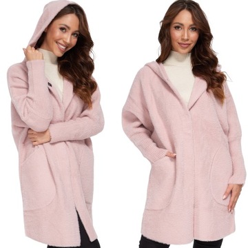 172_ ПАЛЬТО АЛЬПАКА с капюшоном, ДЛИННЫЙ oversize