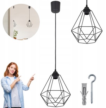 LAMPA WISZĄCA SUFITOWA DUŻY DIAMENT BRYLANT LOFT