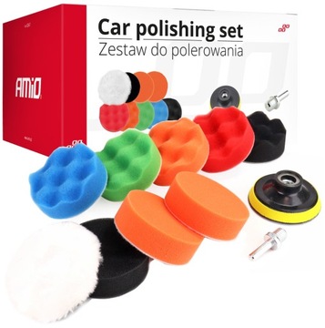 MEGA ZESTAW DO POLEROWANIA LAKIERU M14 GĄBKI DYSK