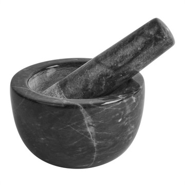 MOŹDZIERZ KUCHENNY 10X6CM MARMUROWY CZARNY