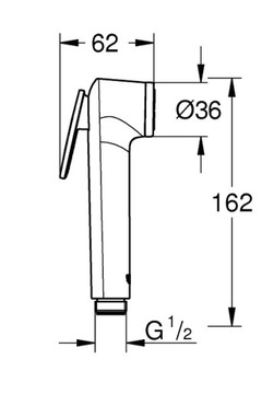 GROHE NEW TEMPESTA ХРОМИРОВАННЫЙ ДИНАМИК ДЛЯ БИДЕ