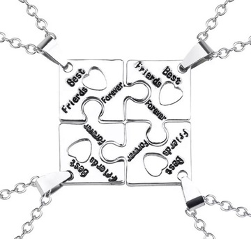 ŁAŃCUSZKI PUZZLE 4szt DLA PRZYJACIÓŁEK BFF ZESTAW