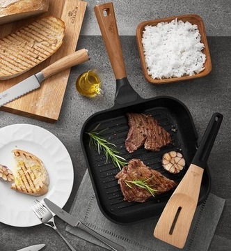 СКОВОРОДА GERLACH NATUR 20 24 28 СМ + СКОВОРОДА-ГРИЛЬ 28 СМ