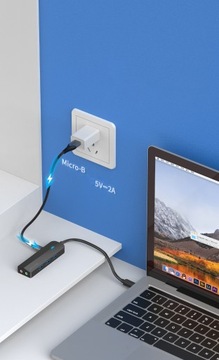 Звуковая карта VENTION + концентратор USB 3.0 + блок питания
