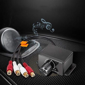 REGULATOR GŁOŚNOŚCI PILOT POTENCJOMETR REGULACJA SUBWOOFERA BASU 2xRCA