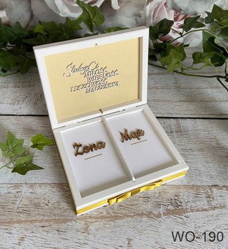 Pudełko na obrączki grafika personalizacja U774