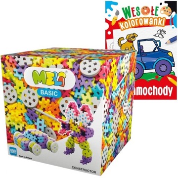 KLOCKI Konstrukcyjne Wafle MELI BASIC Constructor 600 + GRATIS Kolorowanki