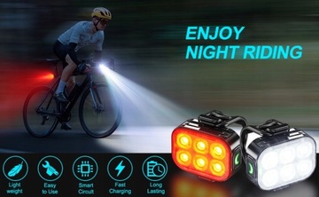 2x SPECTER Q5 6LED USB-C передний и задний велосипедный фонарь