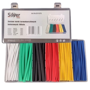 СЕРЕБРЯНЫЙ НАБОР ТРУБОК, ТЕРМОУДАЧНОЙ РУБАШКИ, ЦВЕТНОЙ 196 EL ORGANIZER S11375