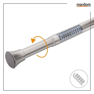 РЕГУЛИРУЕМАЯ ДУШЕВАЯ КАРДИНА ДЛЯ ШКАФА 170-280см БЕЛАЯ