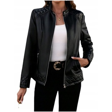 ЭЛЕГАНТНАЯ ЖЕНСКАЯ КОЖАНАЯ КУРТКА РАДИАТОР, МОДНАЯ ФОРМУЛА, МОТОЦИКЛ