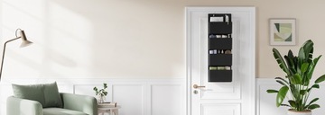 ORGANIZER WISZĄCY NA DRZWI DO SZAFY UBRANIA BIELIZNĘ KOSMETYKI REGAŁ CZARNY