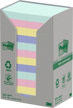 Post-it Recycled karteczki samoprzylepne 24 bloczki x 100 sztuk 38mm x 51mm
