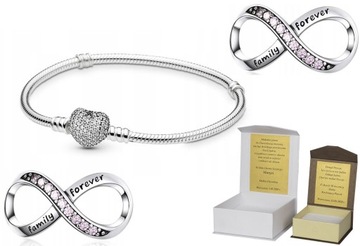 Bransoletka srebrna 17 cm CHARMS + GRATIS B118