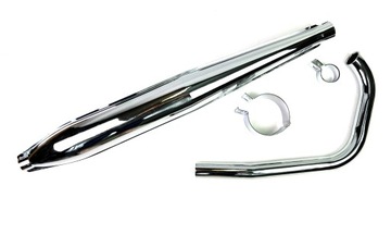 WSK 125 Duells коленчатый хромированный глушитель + однорамный хомут B3