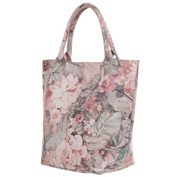 РОЗОВАЯ СУМКА С ЦВЕТАМИ КОЖАНАЯ СУМКА-ШОППЕР VERA PELLE